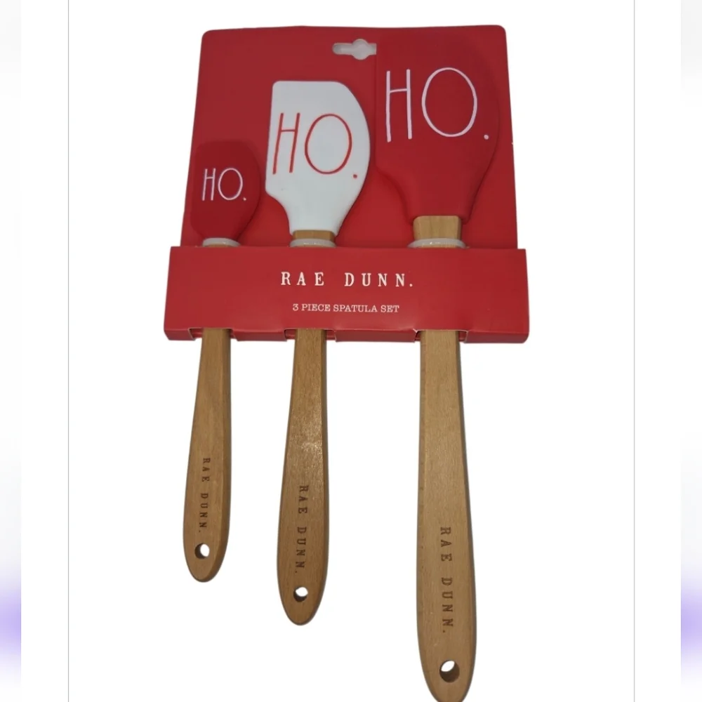 Rae Dunn Joy To The World Rolling Pin And 3 Piece Ho Ho Ho Spatula Set NEW